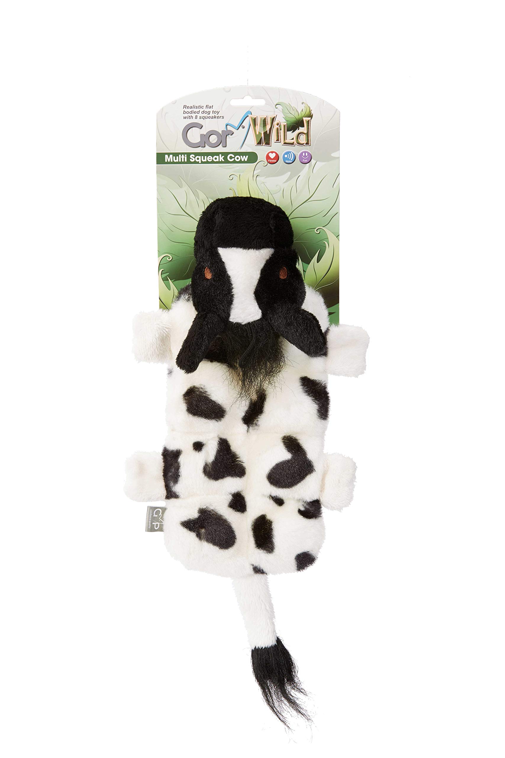 Soft Plush Dog Toy with Multi-Squeaker - Wild Cow Design for Interactive Play & Chewing Fun - Perfect for Small, Medium & Large Dogs - Indoor & Outdoor Use