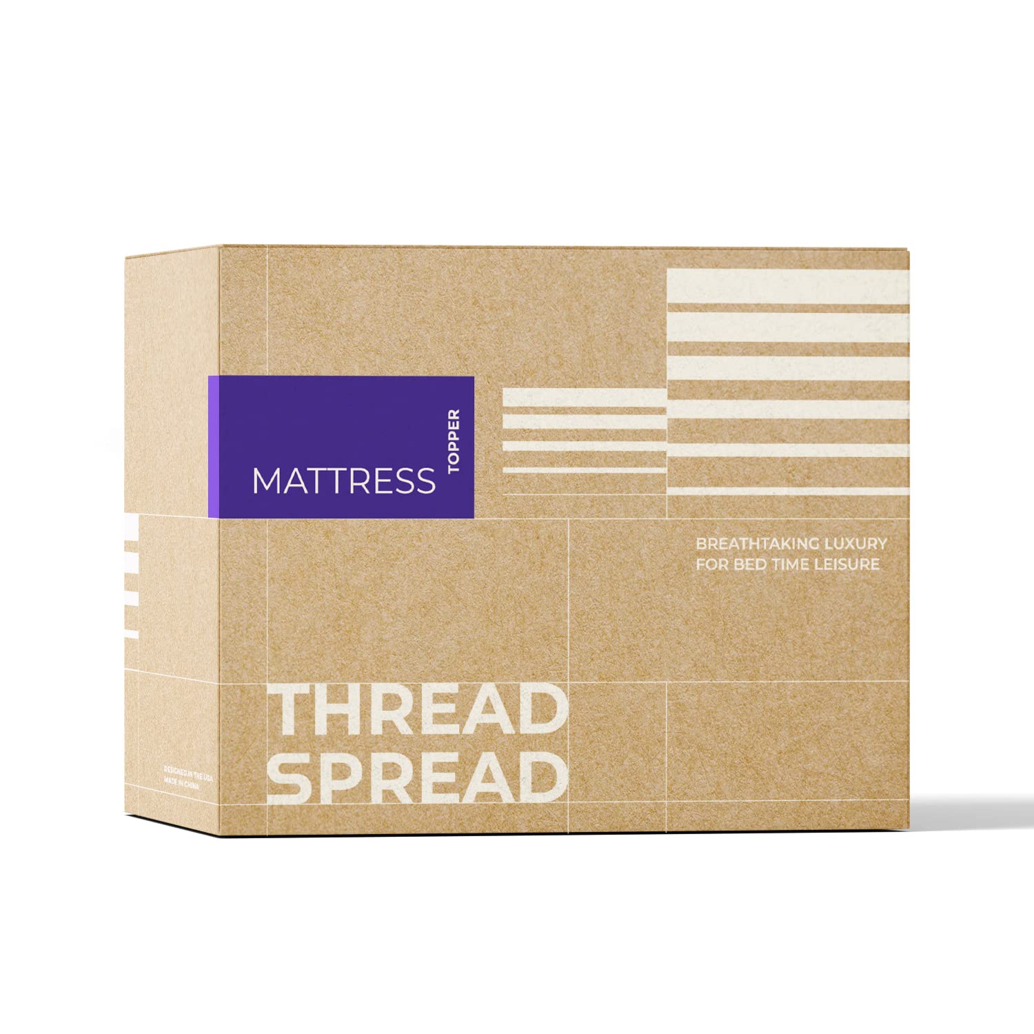 THREAD SPREAD Queen Cooling Mattress Topper - 100% Cotton Soft Fabric, Breathable Quilted Down Alternative Filling | Pillow-Top Design for Optimal Comfort & Temperature Regulation | Fits Queen Beds with Deep Pocket (16-18