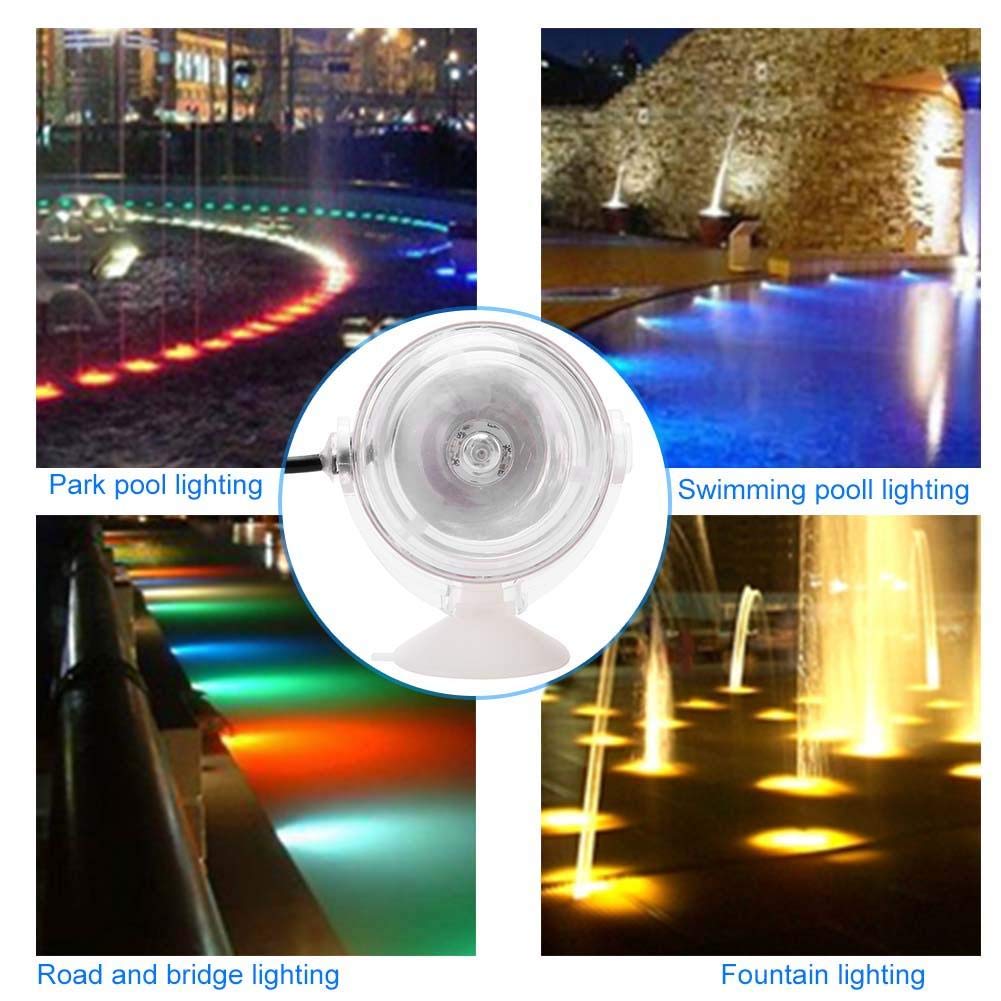 Semme LED Fish Spot Light - 180 Degree Rotatable Mini RGB Submersible Aquarium Light for Fish Tank, Fountain, Pond & Water Garden | Perfect for Nighttime Aquarium Decoration & Outdoor Water Feature Lighting
