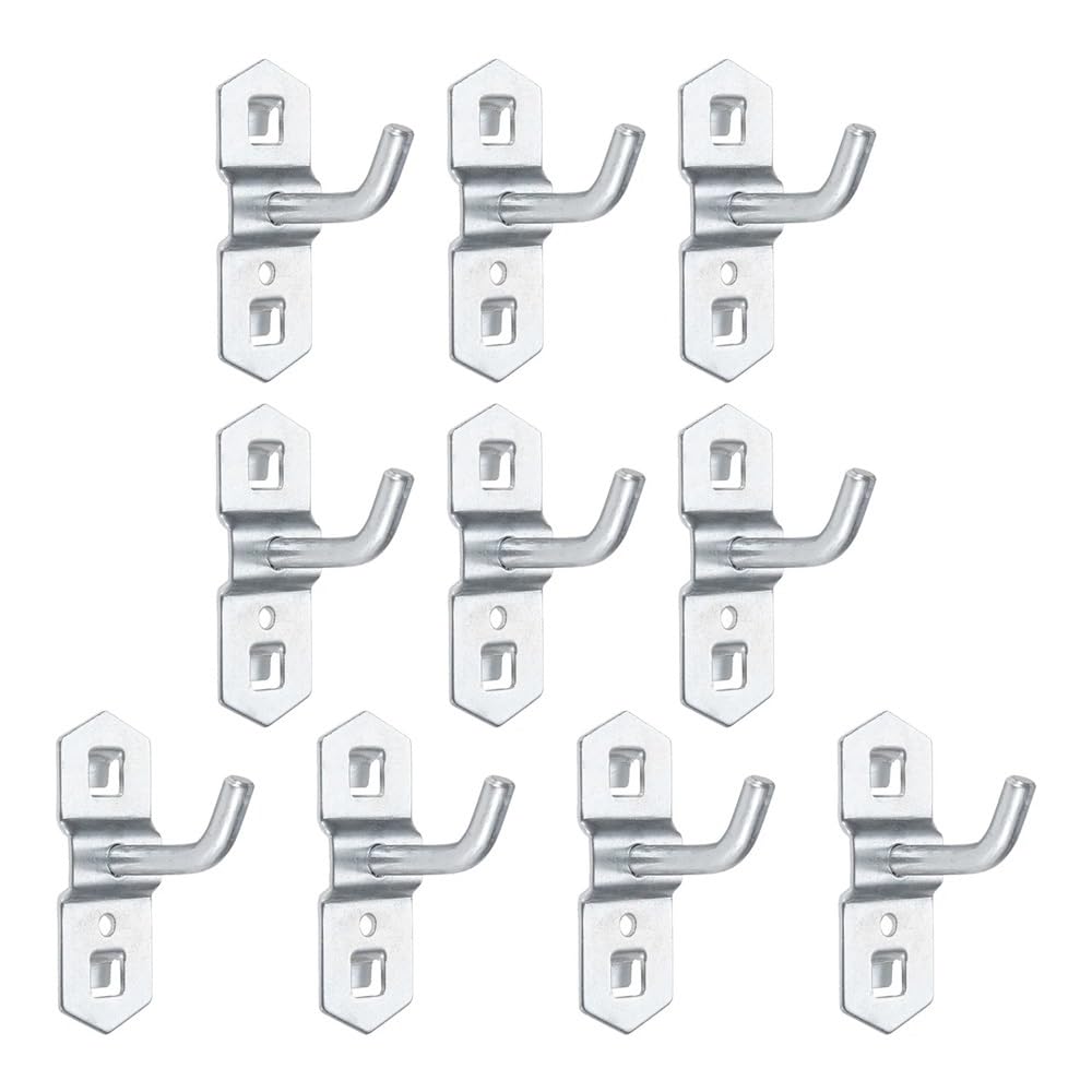 10PCS 25MM Metal Hanging Hooks - Heavy Duty Tool Organizer, Kitchen & Home Storage Hooks with Hole Plate - Perfect for Garage, Pantry, and Workshop Organization (DRELD)