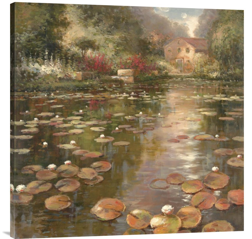Global Gallery Budget K. Adams Lily Pond Canvas Wall Art Print - Premium Giclee Gallery Wrap for Living Room, Bedroom & Office Decor