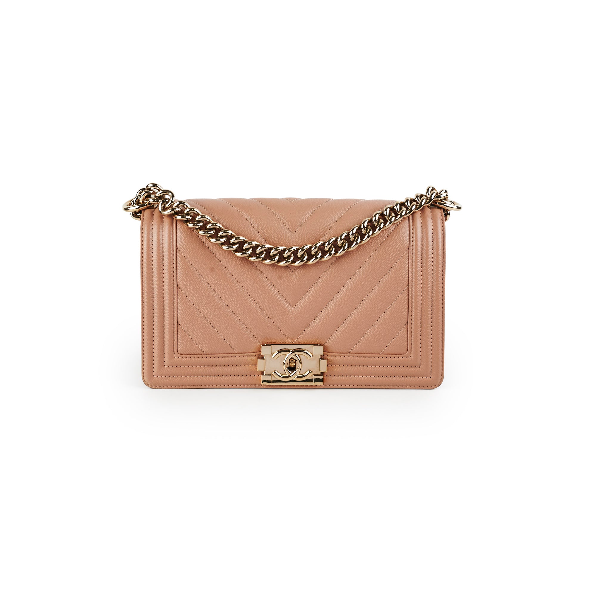 Chanel Old Medium Boy Bag in Beige Caviar Leather - Luxury Designer Handbag for Women, Perfect for Everyday Use & Special Occasions