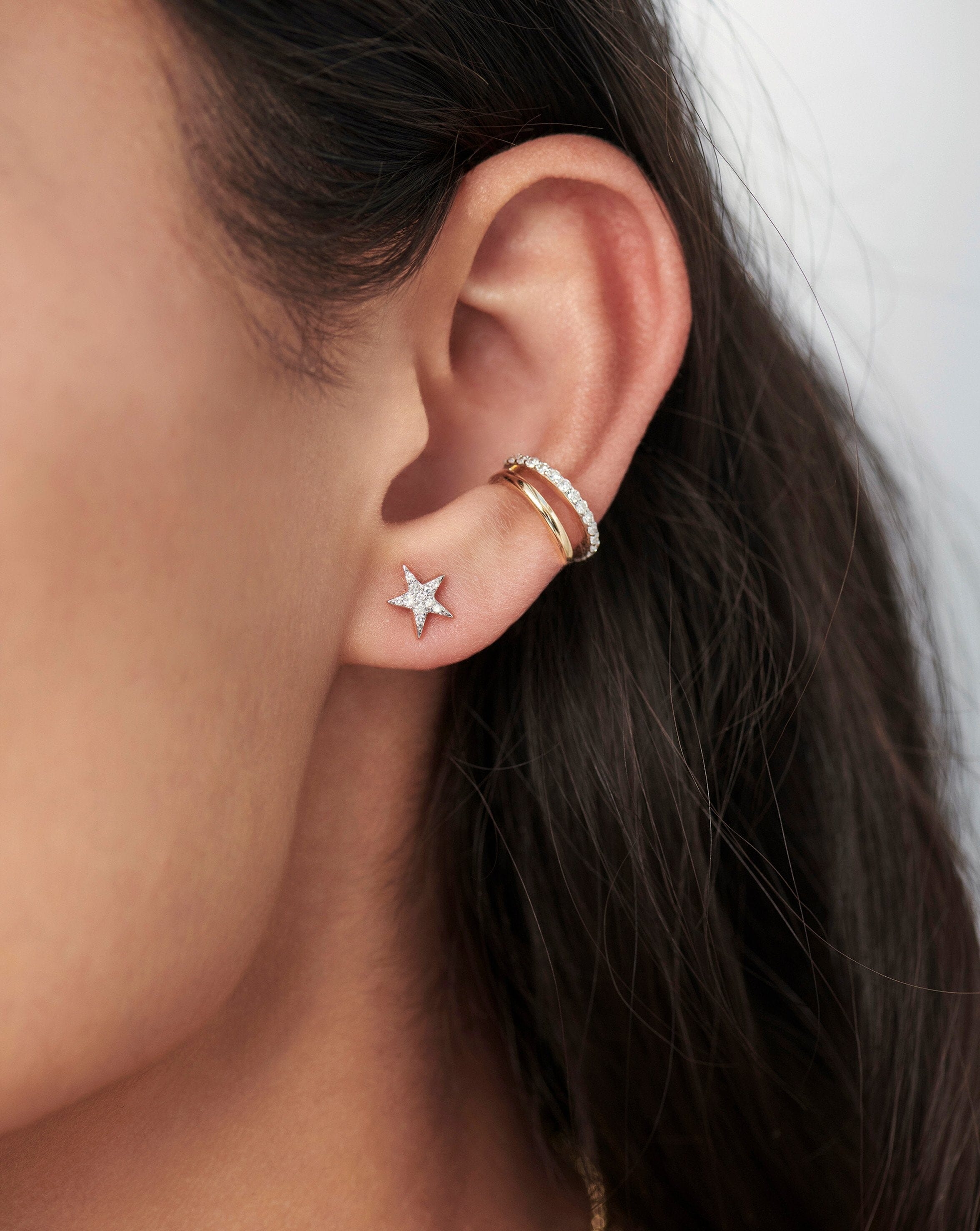14K Solid Gold Small Star Stud Earrings with Real Diamonds - Dainty & Elegant Jewelry for Women - Perfect for Everyday Wear, Gifts & Special Occasions