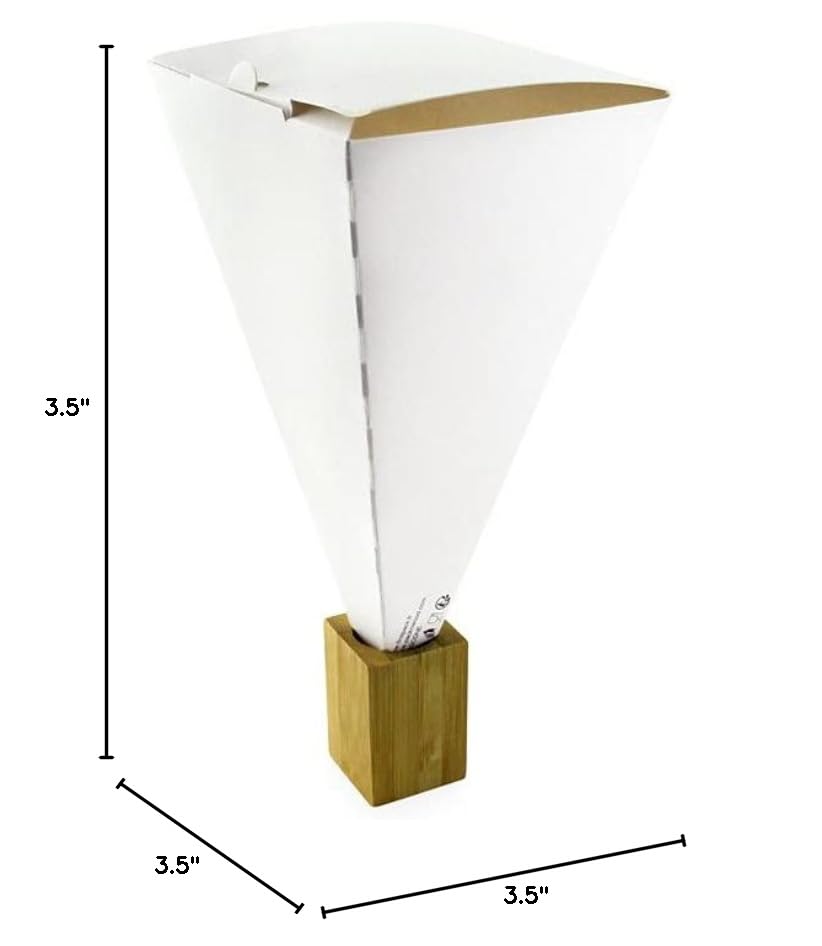PacknWood 210SCONE 3.5 x 3.5 Inch White Closable Snack Cone - Perfect for Parties, Movie Nights, and Snack Serving