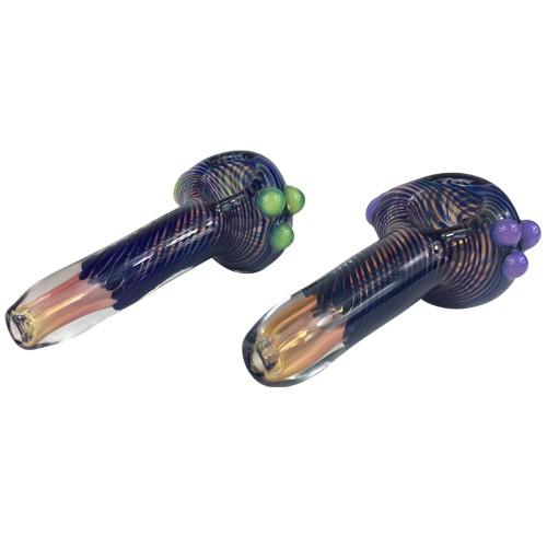 Blue Chameleon Glass Spoon Pipe - Handmade Smoking Pipe for Herbs & Tobacco | Perfect for Travel, Camping & Outdoor Use