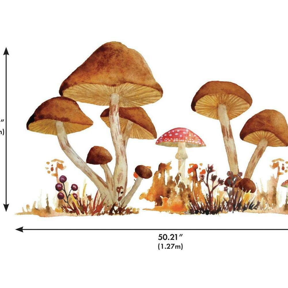 RoomMates RMK4411TBM Giant Mushroom Peel and Stick Wall Decals - XL Removable Wall Stickers for Kids Bedroom, Nursery, Playroom Decor