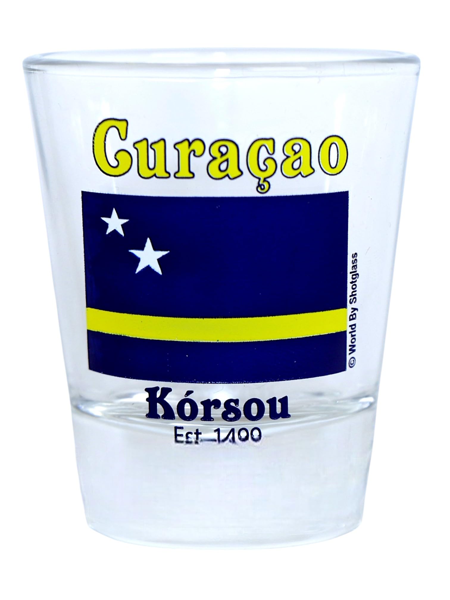 Premium Curacao Caribbean Boxed Shot Glass Set - Set of 2 Glass Cups for Tequila, Whiskey & Cocktails - Perfect for Parties, Bars & Home Entertaining
