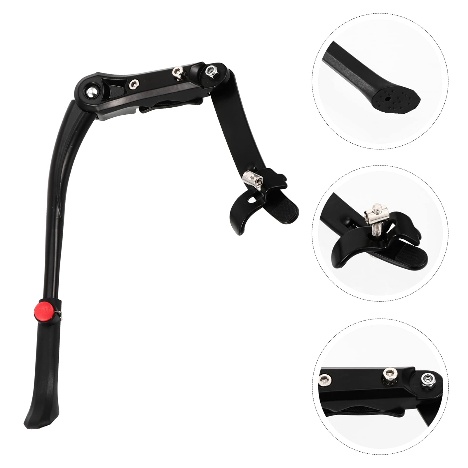 Adjustable Bicycle Kickstand - Heavy Duty Alloy Bike Side Stand with Foldable Design for Kids & Adult Bikes - Perfect for Parking, Exercise Bikes, and Outdoor Cycling Accessories