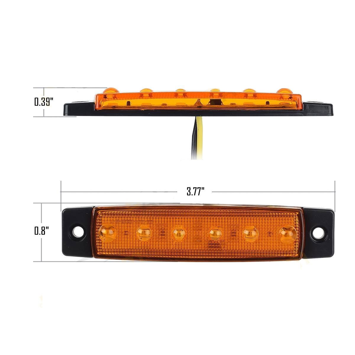 White Red Amber LED Side Marker Lights - 6 LED 2835 SMD Clearance Lamps for Trucks, Trailers, RVs, Campers, Pickups, Tractors, SUVs & Boats - 12V DC Shockproof (Pack of 30) - Perfect for Night Driving Safety & Vehicle Visibility