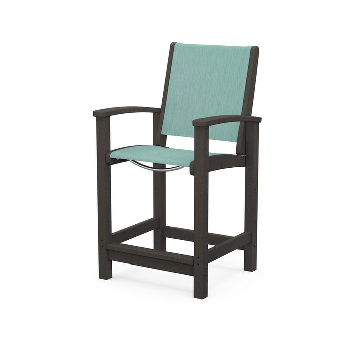 POLYWOOD Coastal Counter Chair - Durable Outdoor Bar Stool for Patio, Deck & Poolside - Weather-Resistant & Low Maintenance