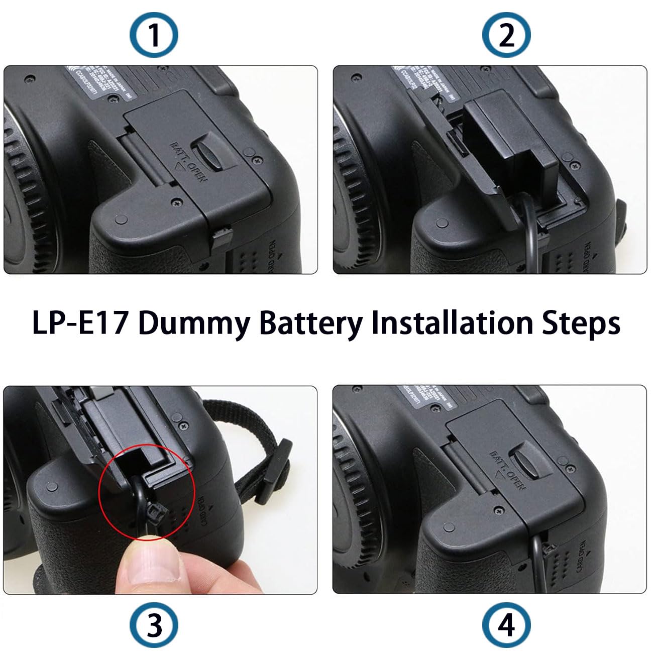 ACK-E18 AC Power Adapter & DR-E18 DC Coupler with LP-E17 Dummy Battery Kit for Canon EOS Rebel T6i/T7i/SL2/SL3/RP/R8/R10/R50/R100/T8i/T6s/77D/200D/250D/750D/760D/800D/850D/8000D - Perfect for Continuous Shooting, Studio Photography & Video Recording