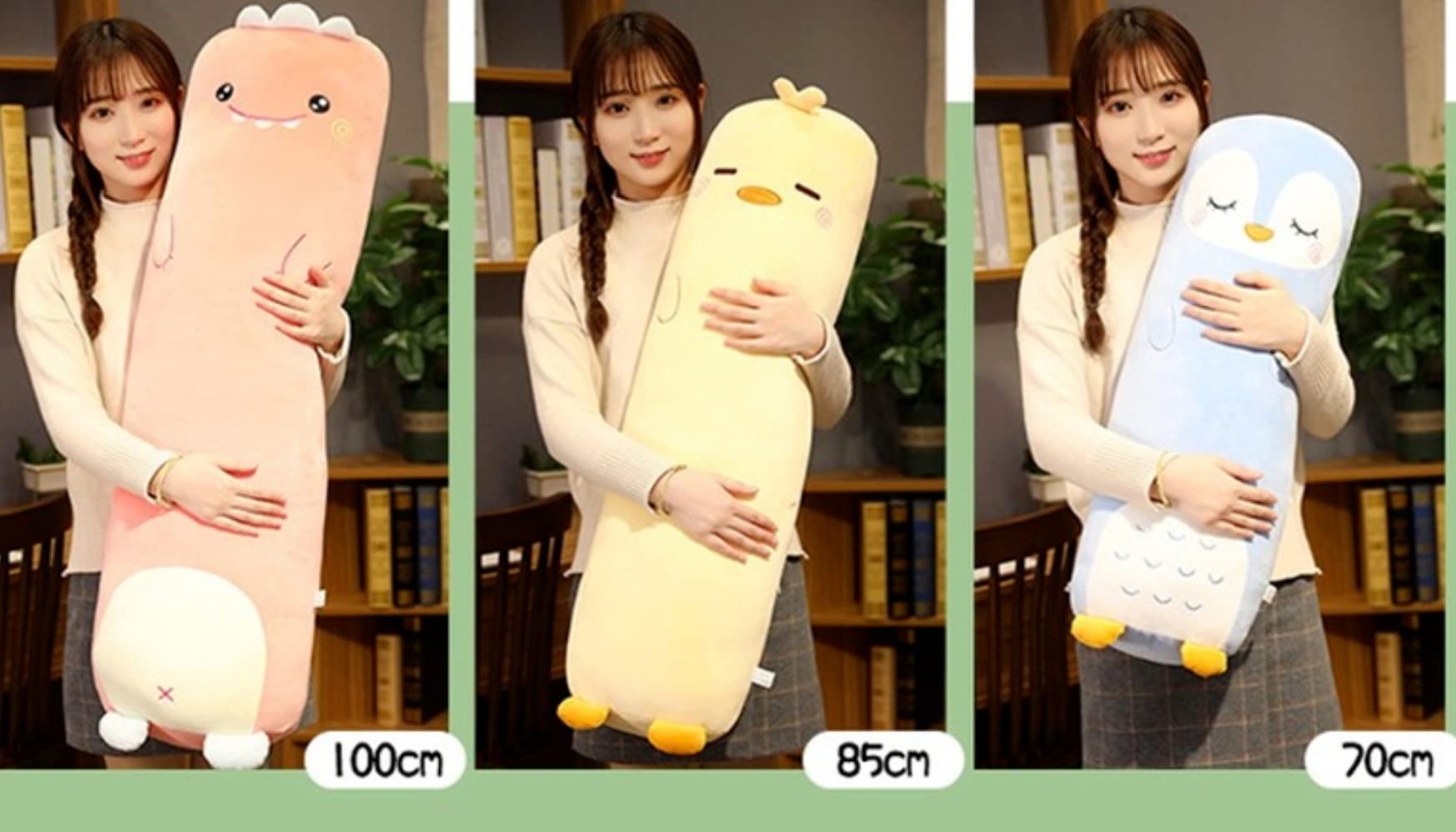 Soft Plush Dinosaur Body Pillow - 33 Inch Cute Hugging Pillow for Kids & Adults | Perfect for Sleeping, Cuddling, and Relaxing | Great Gift for Girlfriend, Boyfriend, or Family | Ideal for Bed, Sofa, and Travel Use