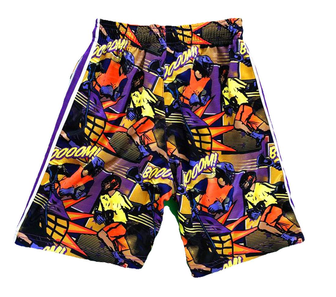 Boys' Comic Lax Sideline Attack Shorts - Comfortable Athletic Shorts for Youth Lacrosse Practice & Games - Perfect for Sports Training, Gym Workouts & Casual Wear