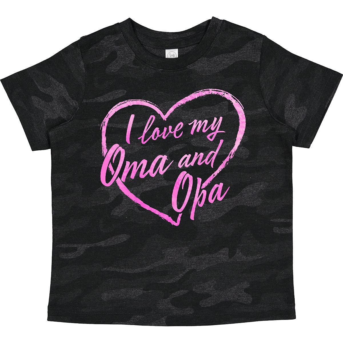 Inktastic I Love My Oma and Opa Pink Chalk Heart Toddler T-Shirt - Cute Grandparents Gift for Toddlers & Baby Girls