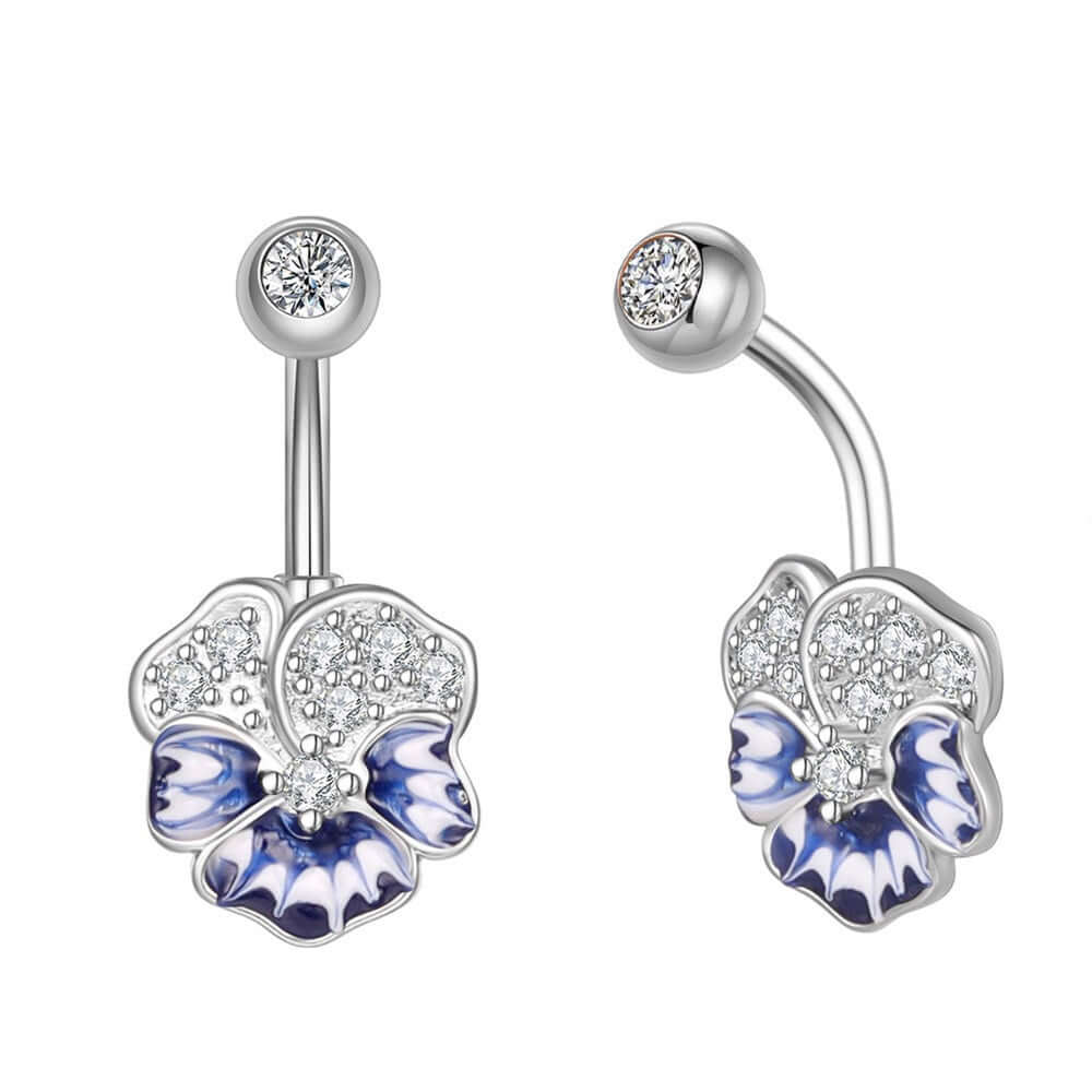 Vibrant Enamel Butterfly Belly Button Rings | WH2797 - Stylish Body Jewelry for Summer Outfits & Beach Parties