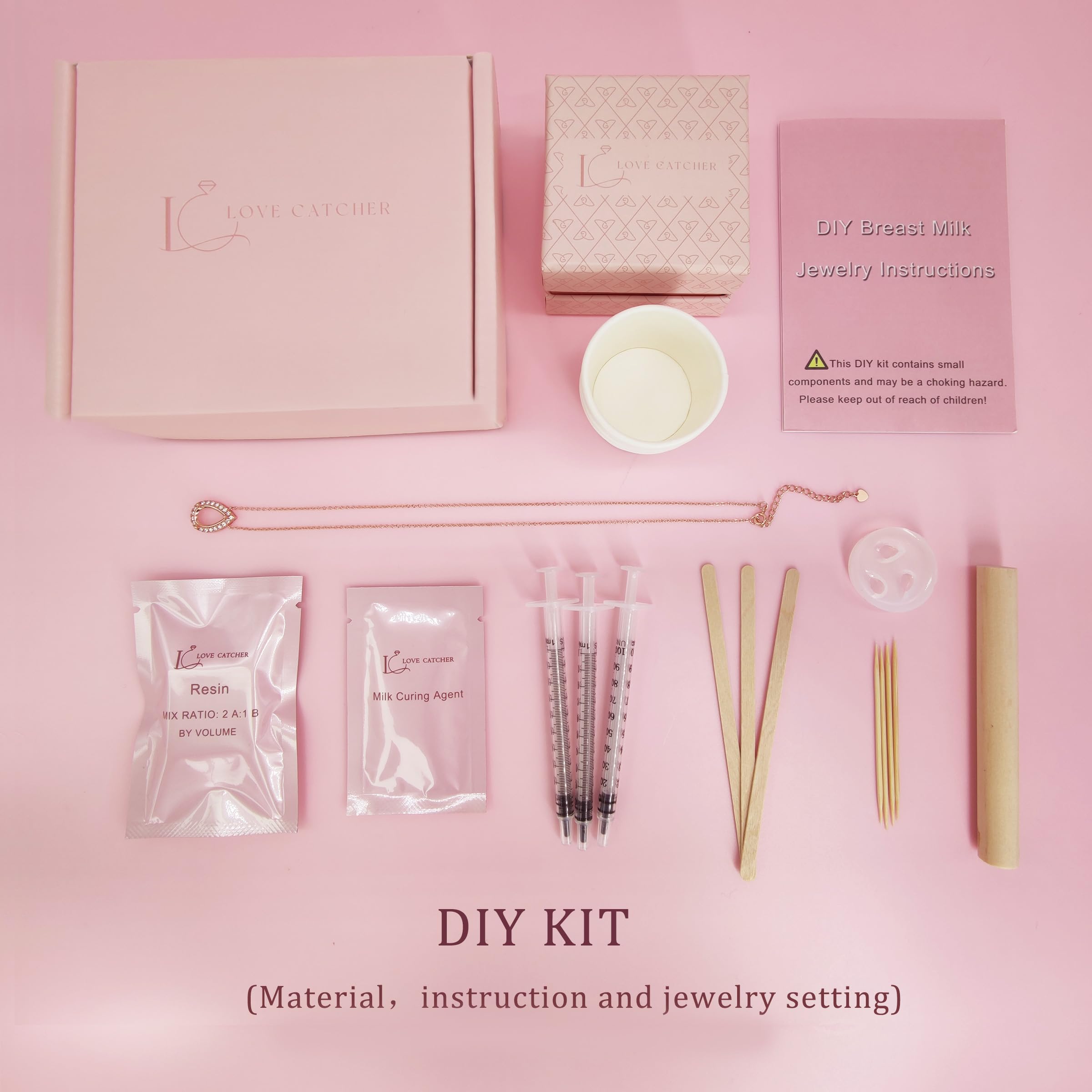 DIY Breast Milk Jewelry Kit - Sterling Silver Teardrop Breastmilk Ring Making Set | Thoughtful Gift for New Moms, Mother's Day, Christmas & Birthdays | Perfect Newborn Keepsake for Cherishing Motherhood Moments at Home or Special Occasions