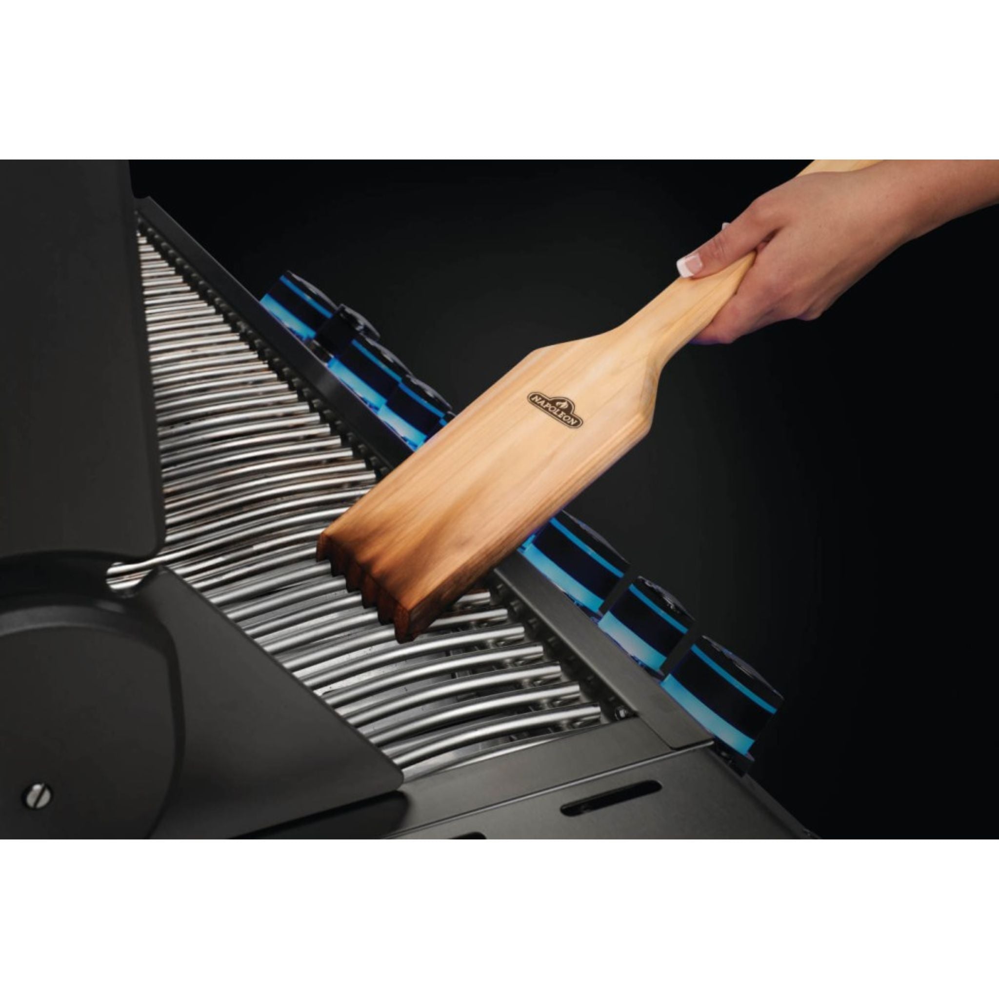 Napoleon 62051 Premium Cedar Grill Scraper for BBQ Cleaning - Heavy Duty Stainless Steel Bristles - Perfect for Gas, Charcoal, and Pellet Grills - Outdoor Cooking Accessories
