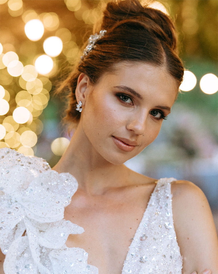 Elegant Wedding Earrings for Bride - Modern Unique Crystal Stud Earrings by Stephanie Browne | Perfect for Bridal Accessories, Bridesmaid Gifts & Formal Occasions