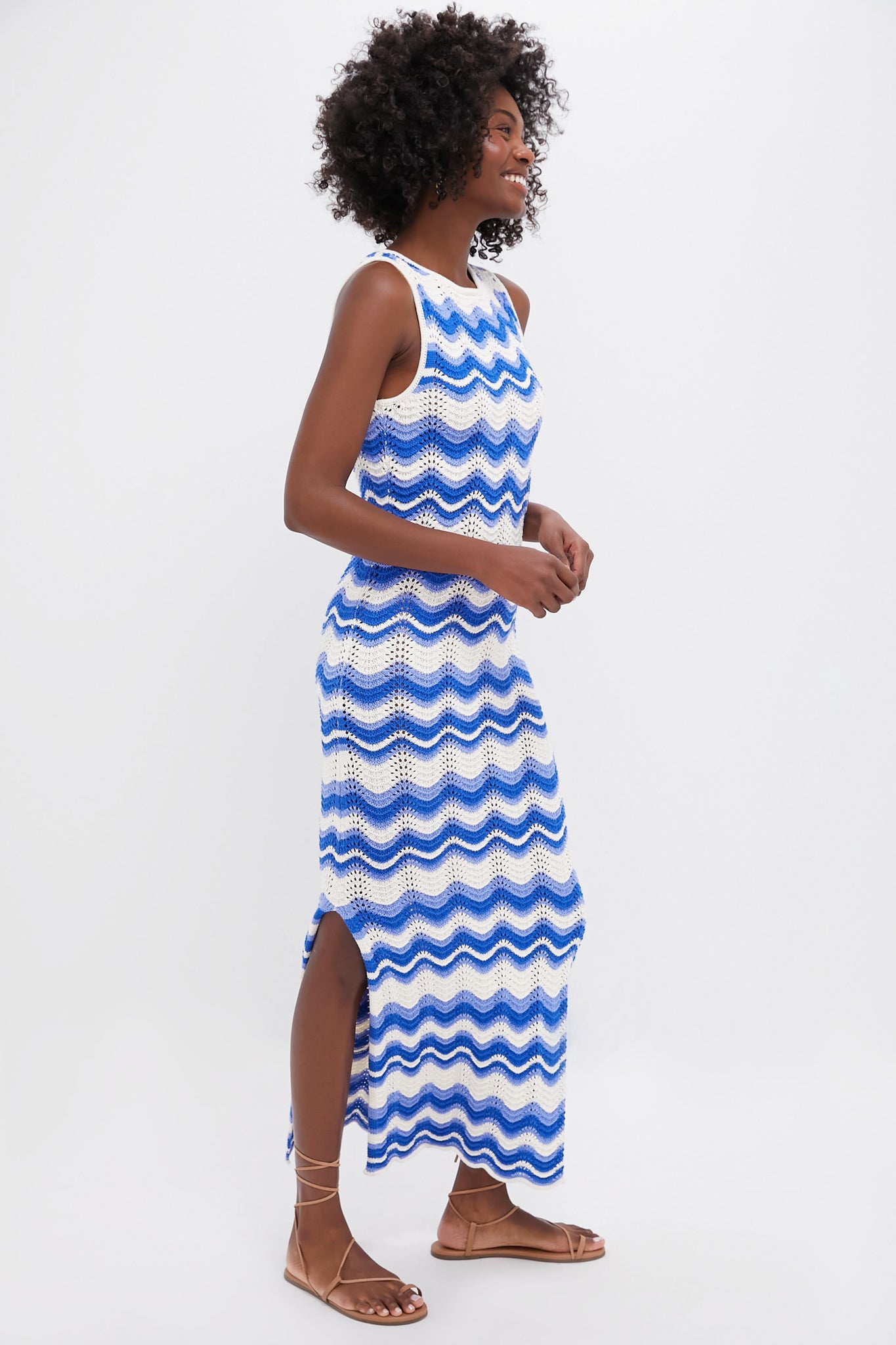 Blue Wave Leighton Maxi Dress - Flowy Summer Beach Dress for Women, Boho Long Dress with Pockets, Perfect for Vacations, Weddings & Outdoor Events