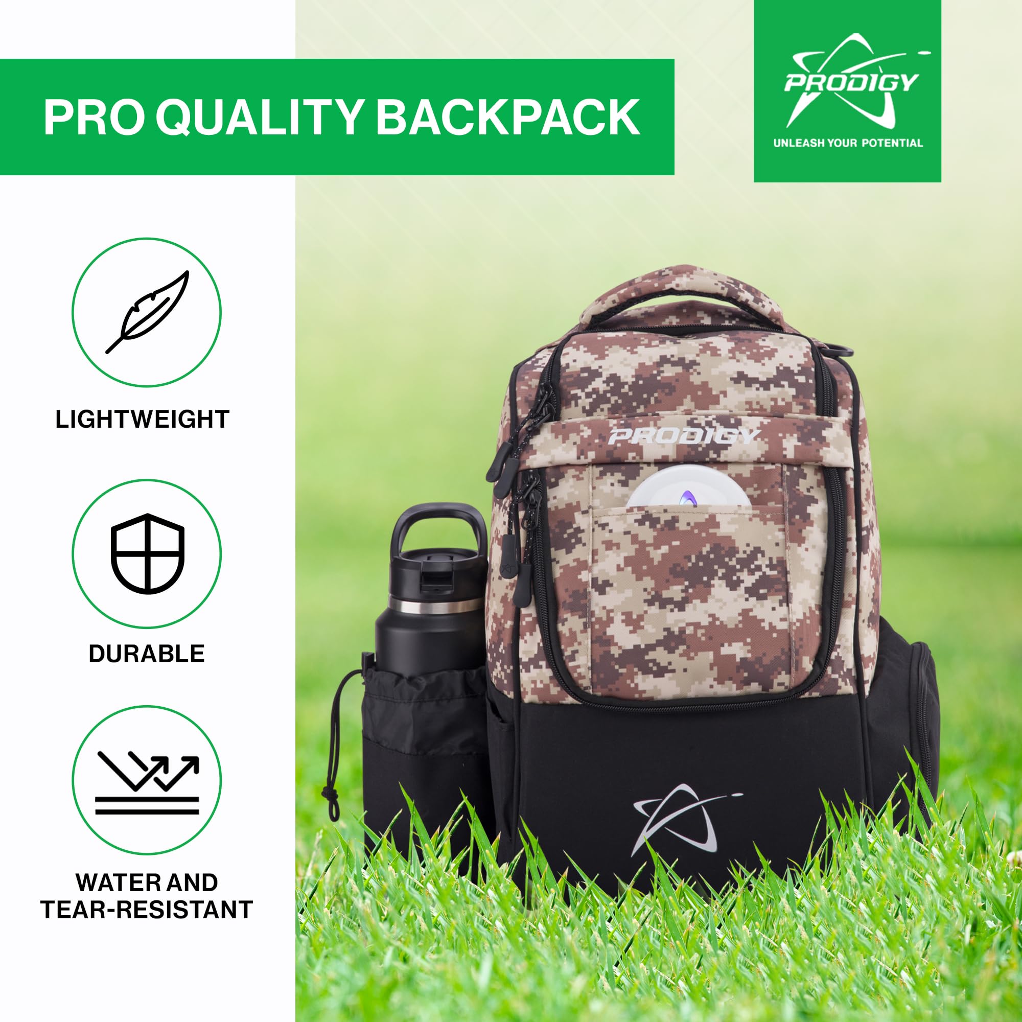**Prodigy Disc Ascent Disc Golf Backpack – 18+ Disc Capacity, Lightweight Starter Bag for Beginners – Perfect for Tournaments, Practice & Outdoor Frisbee Games**