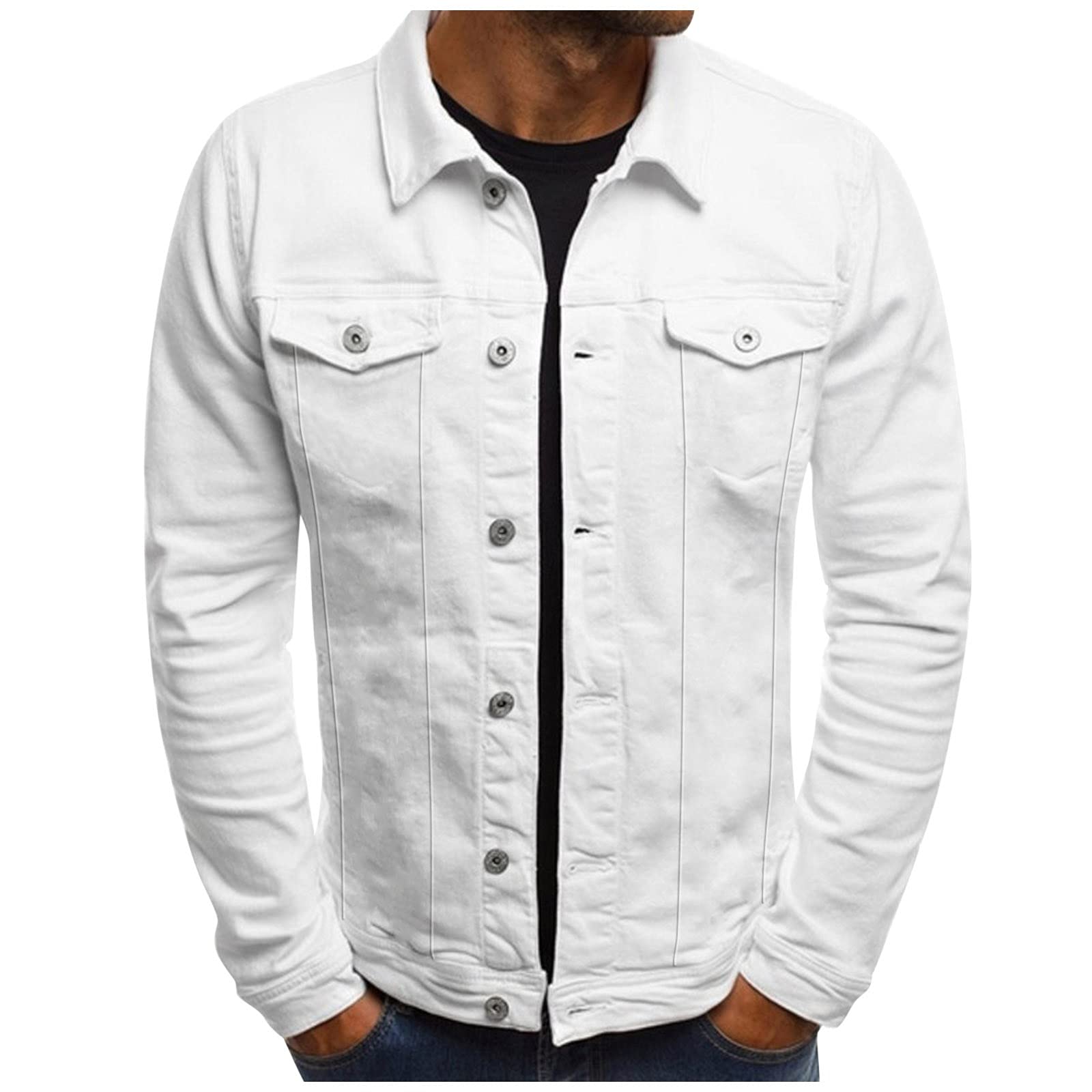 Men's Casual Button-Up Collar Jacket with Multi-Pockets - Work & Dress Shirt Alternative - Perfect for Office, Outdoor Activities & Everyday Wear