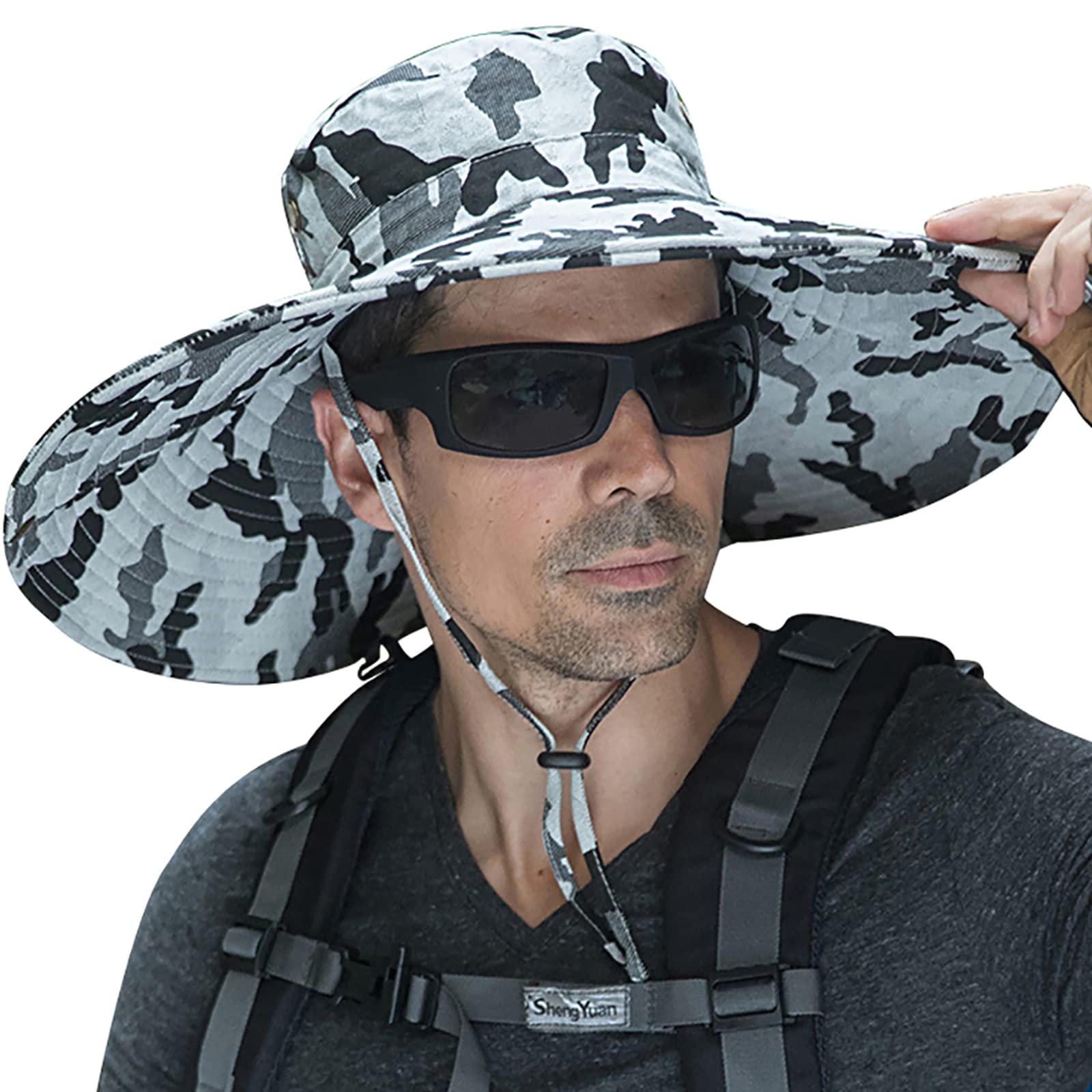 Stylish Super Wide Brim Sun Hat for Men & Women - UPF 50+ Fishing Bucket Hat, Safari & Cowboy Hat for Outdoor Activities, Beach, Travel & Summer Protection