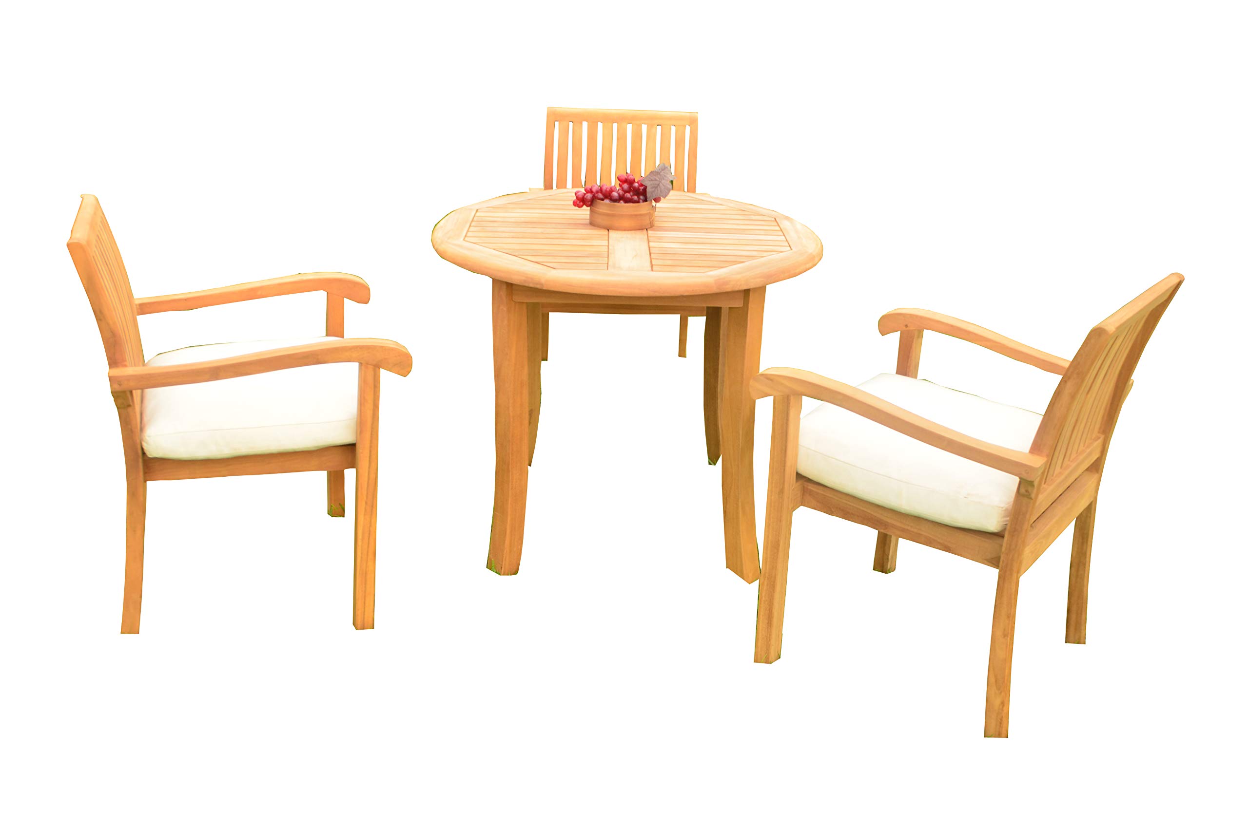 Premium 4-Piece Outdoor Teak Patio Dining Set - 36