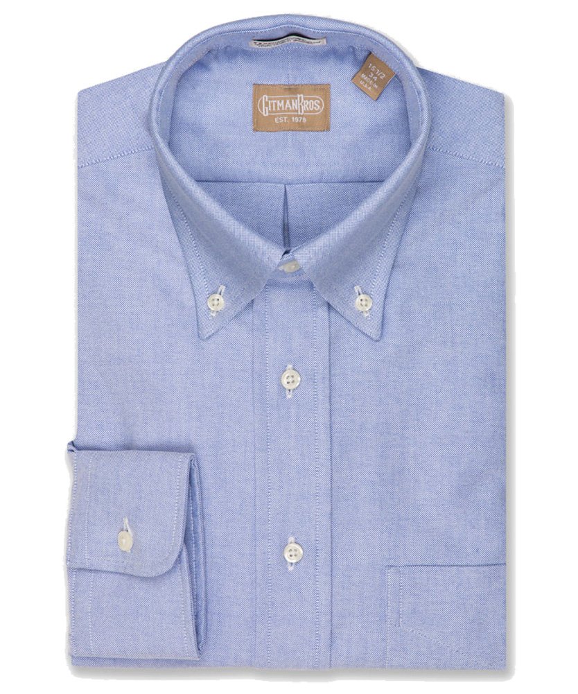 Premium Gitman Button Down Oxford Blue Dress Shirt for Men | Classic Business Casual & Formal Wear | Office, Wedding & Special Occasions
