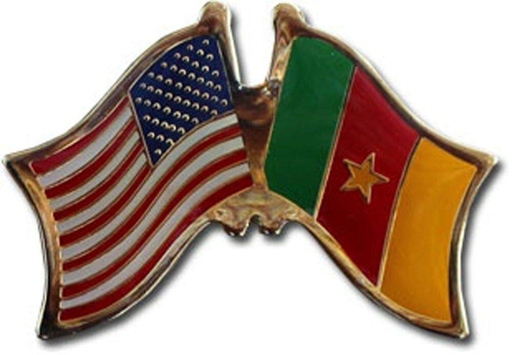 USA American Cameroon Friendship Flag Lapel Pin - Pack of 50 Wholesale Motorcycle Hat Accessories for Bikers, Cyclists & Enthusiasts - Perfect for Caps, Jackets & Backpacks