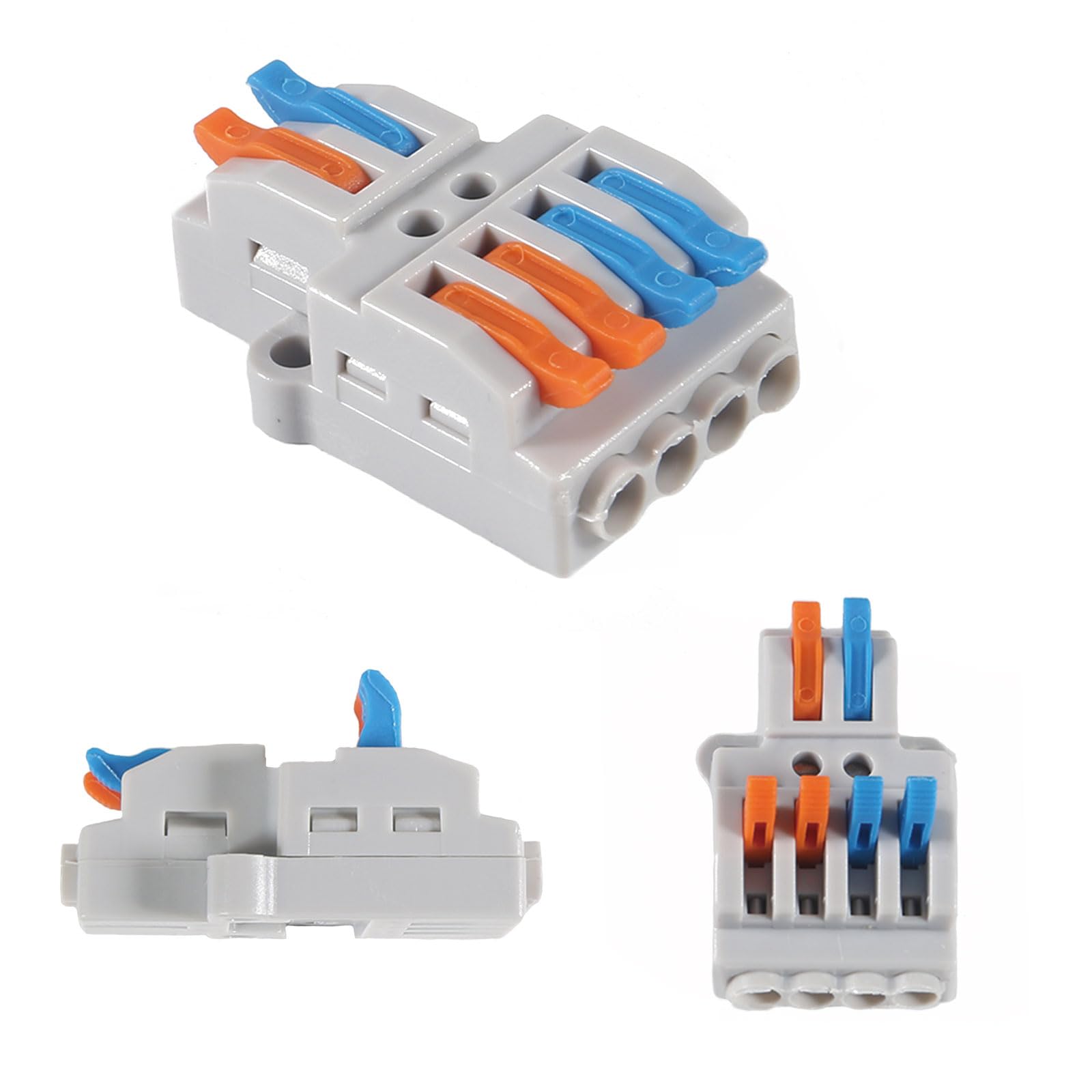 10PCS Lever Wire Connectors 2 in 4 Out - 28-12 AWG Quick Connect Electrical Splice Connectors for Home Wiring, Automotive & DIY Electrical Projects - Secure Inline Wire Splices for Reliable Circuit Connections