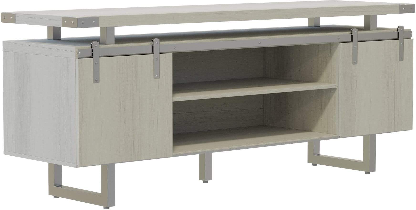 Safco Mirella Low Wall Cabinet with Wood Doors - Stylish Storage Solution for Home, Office, or Retail Spaces [MRLWCWD] - Perfect for Organizing Supplies, Displaying Merchandise, or Adding Elegant Storage