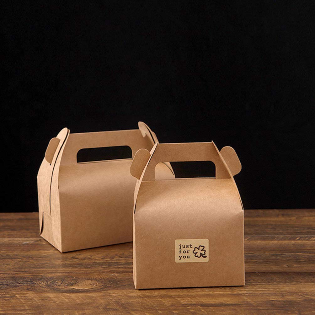 Healifty 30 Pack Small Brown Foldable Paper Treat Bags for Candy, Soap, Wedding Favors - Eco-Friendly Goodie Bags for Bridesmaid Gifts, Party Favors & Holiday Treats