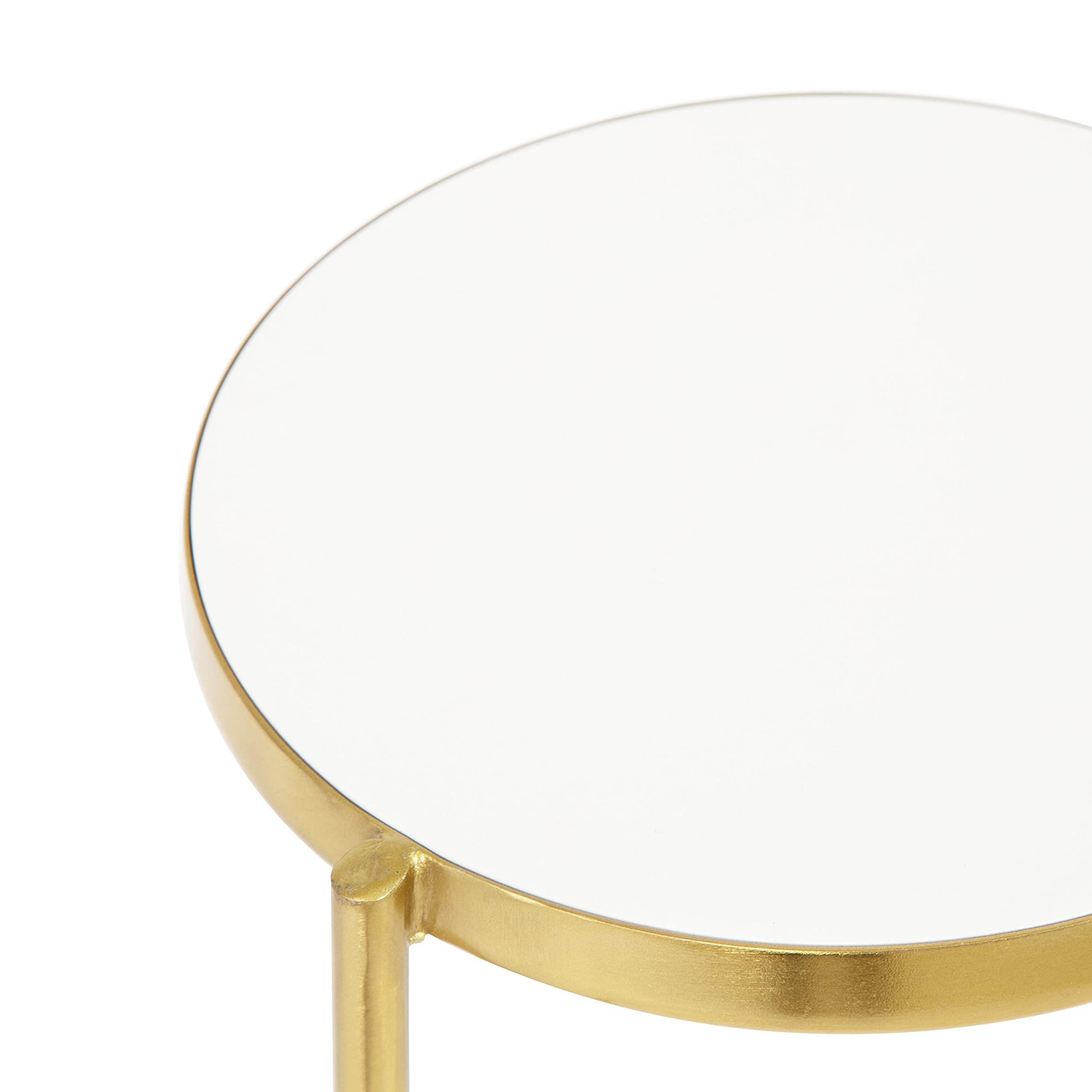Kate and Laurel Fields Modern Tri-Level Plant Stand - White & Gold Wood & Metal Multi-Tiered Planter (10