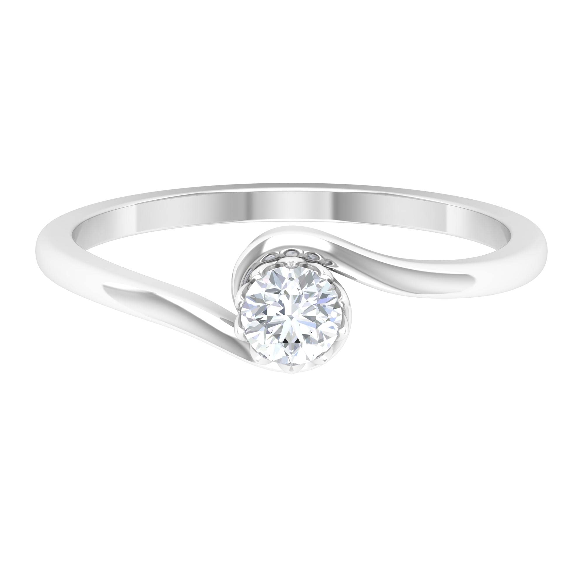 1/4 Carat Certified Diamond Promise Ring - April Birthstone in 14K Solid Gold, Solitaire & Bypass Styles for Engagement, Anniversary & Gift Giving
