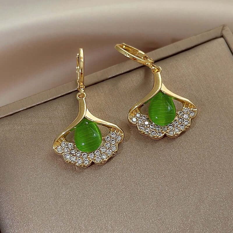 14K Gold Plated Ginkgo Leaf Huggie Earrings for Women - Dainty Boho Hoop Earrings for Everyday Wear | Perfect Gift for Her, Birthday, Anniversary | A8077