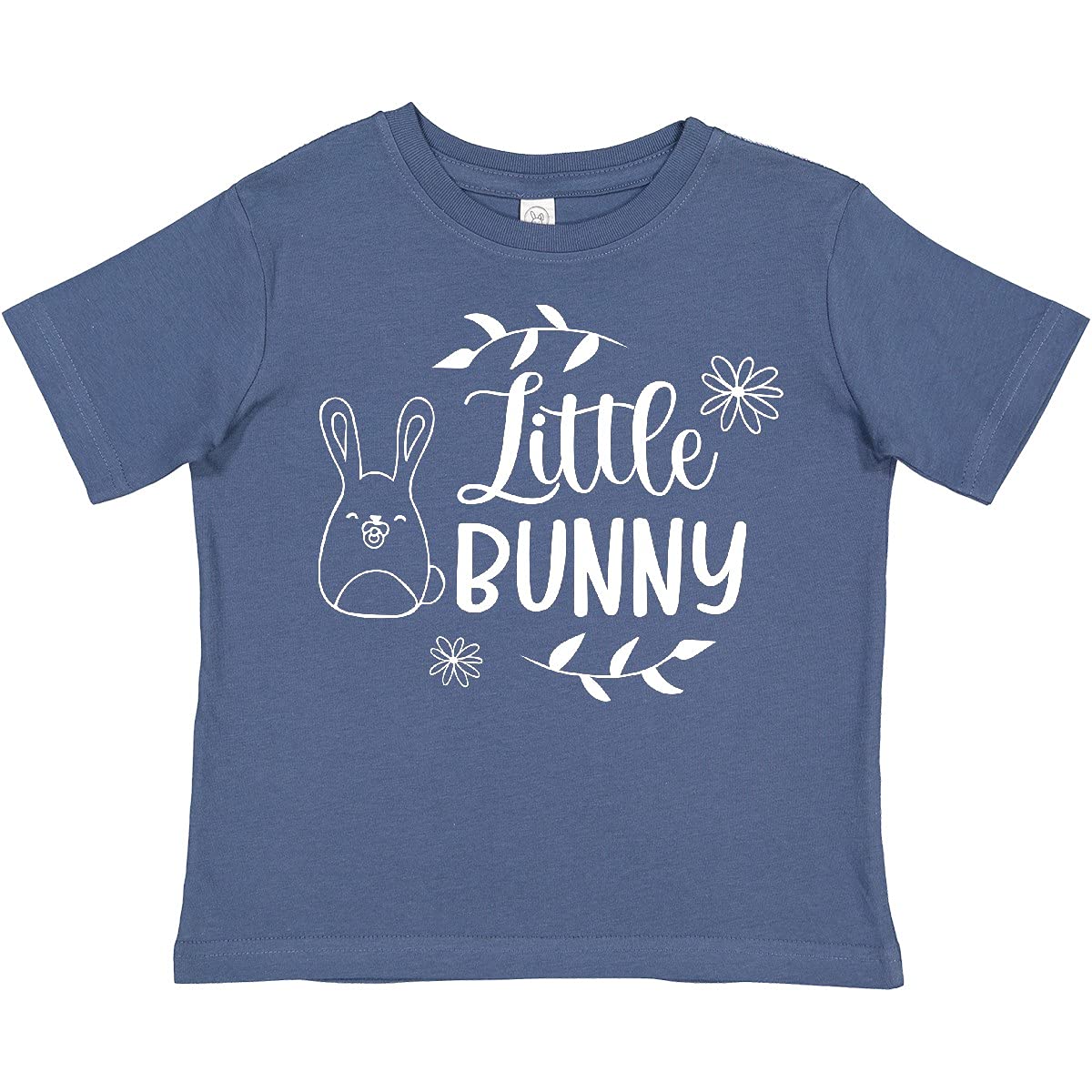 Inktastic Easter Little Bunny with Flowers Toddler T-Shirt - Cute Spring Baby Outfit for Easter Egg Hunt & Family Photos