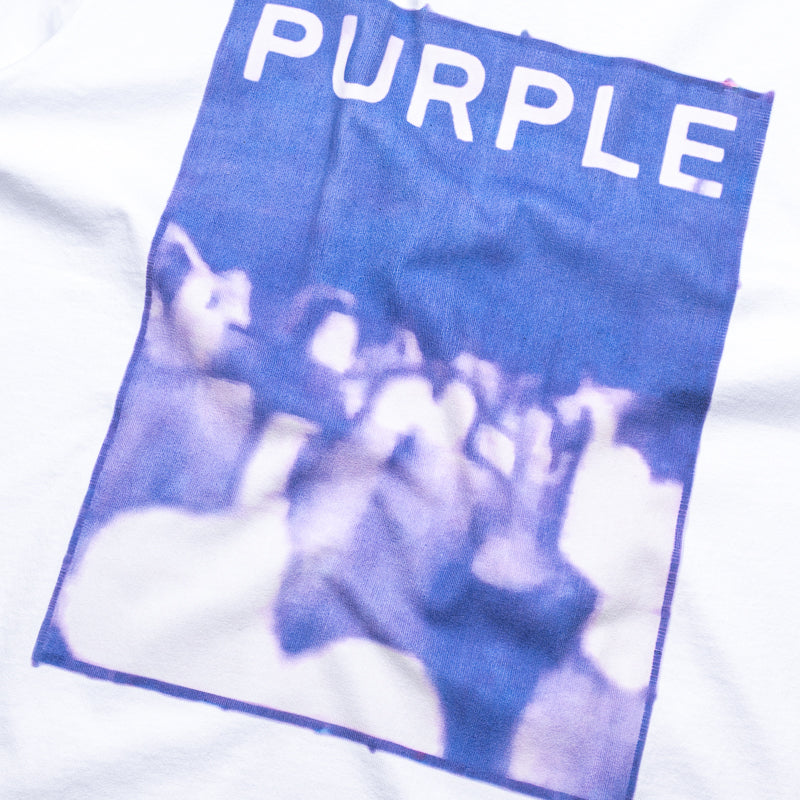 Purple Brand Crowd Tee - Soft Cotton White T-Shirt for Men | Casual Streetwear & Everyday Wear