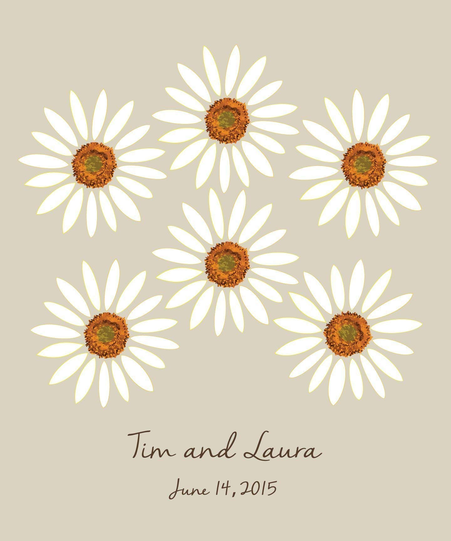 Alternative Sunflower Wedding Guest Book Poster Print - 20x24 Inch Bridal Shower Guest Book with 96 Signatures Space - Customizable Bottom Personalization - Perfect for Rustic Weddings, Outdoor Ceremonies & Boho Bridal Showers