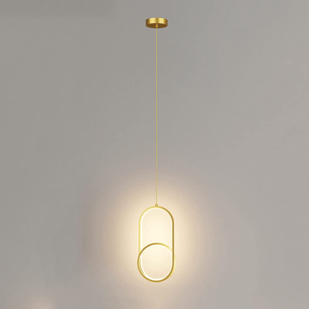 Adjustable LED Hanging Lamp - Modern Oval Chandelier for Bedroom, Dining Room & Living Room | Dimmable Ceiling Light Fixture for Bedside, Kitchen, Bar Decor | Perfect for Reading, Relaxing & Ambient Lighting