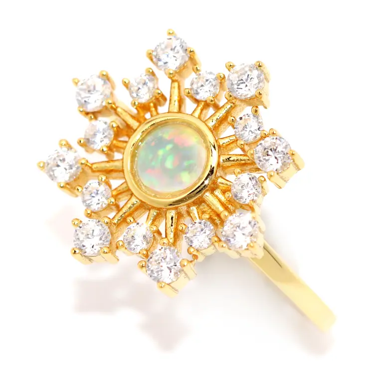 Ella Opal Burst Ring - Elegant Handmade Silver Jewelry with Natural Opal Gemstone | Perfect for Women's Birthday Gifts, Anniversary Presents & Special Occasions