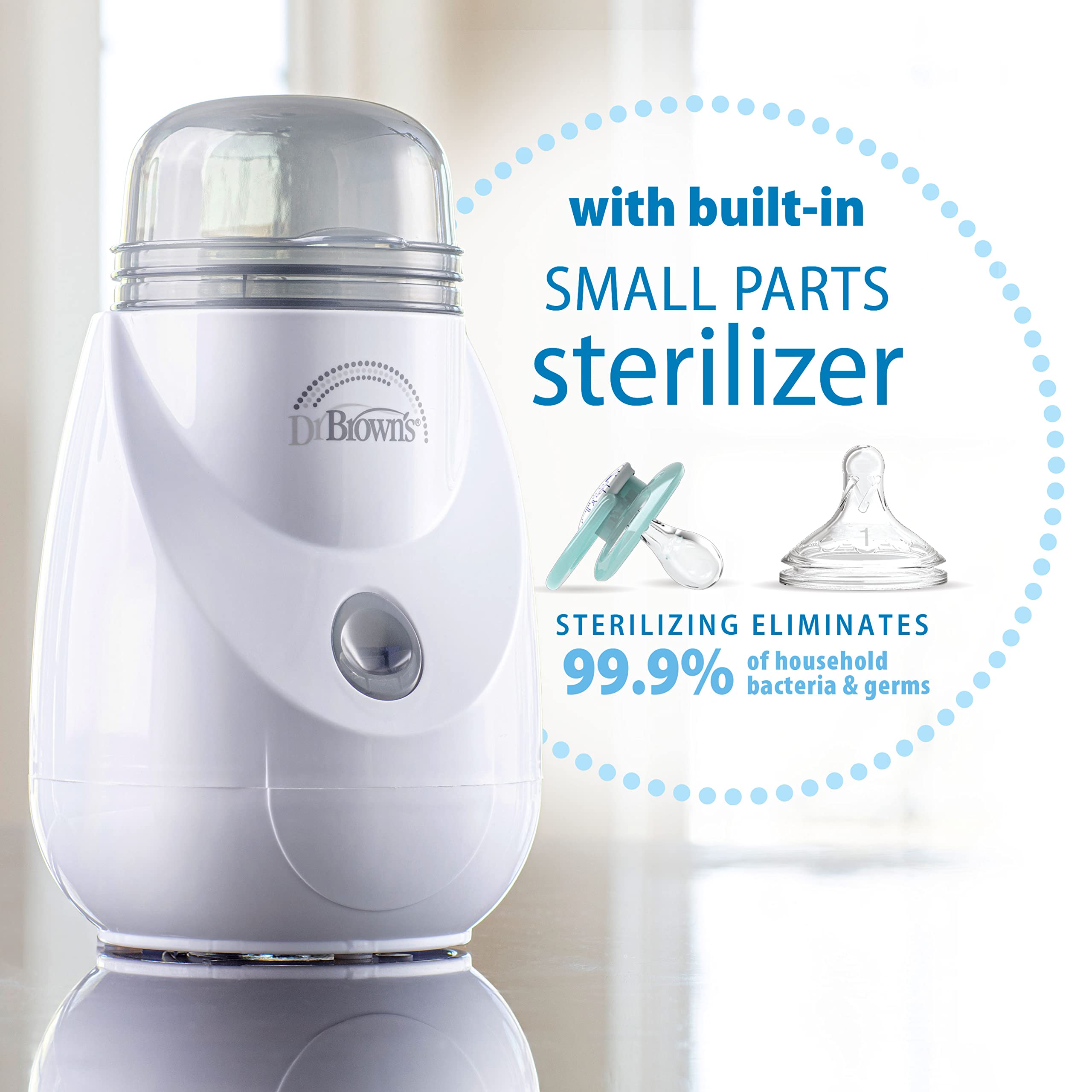 Dr. Brown's Insta-Feed Baby Bottle Warmer & Sterilizer - Fast Heating for Bottles & Food Jars - Perfect for Night Feedings & Travel - BPA-Free Baby Essentials