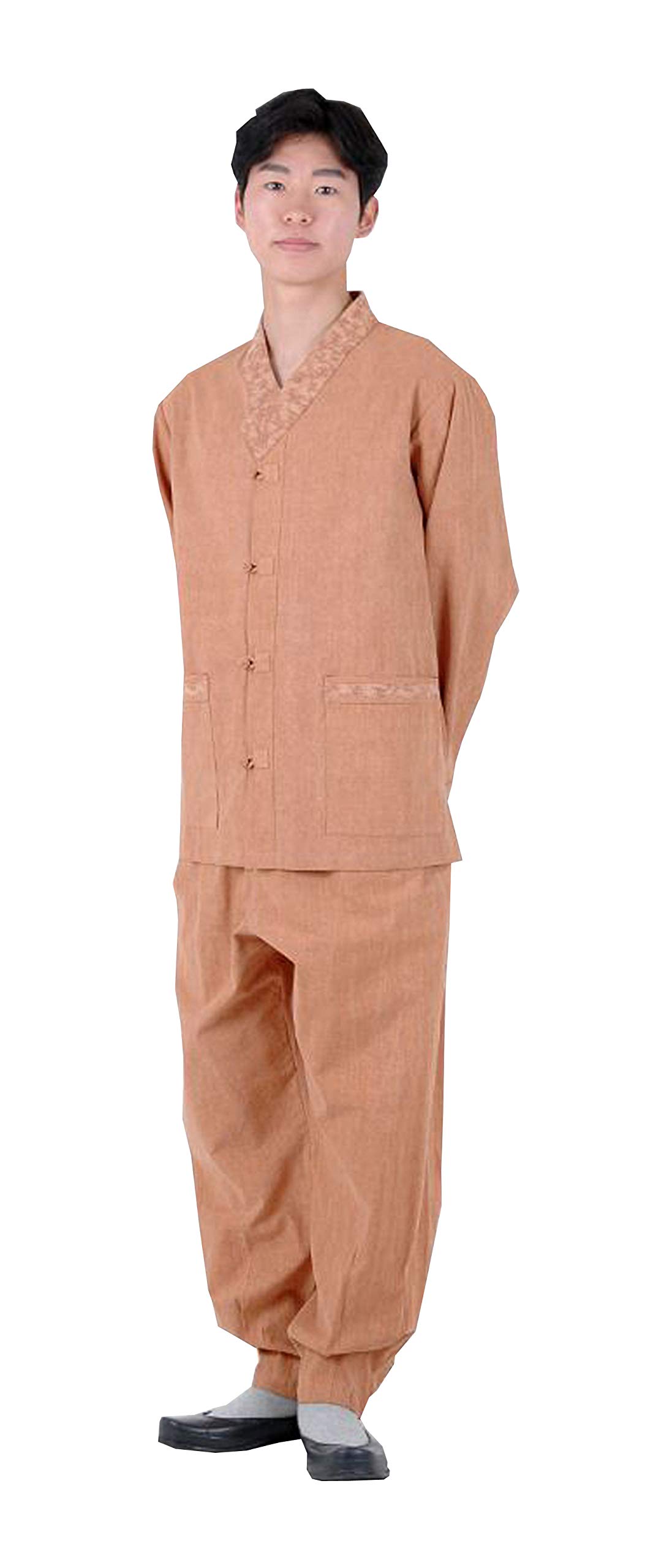 Modern Korean Hanbok Fusion Outfit for Women & Men - Traditional BTS Jungkook Inspired Washed Orange Daily Wear | Perfect for Cultural Events, K-Pop Concerts & Special Occasions