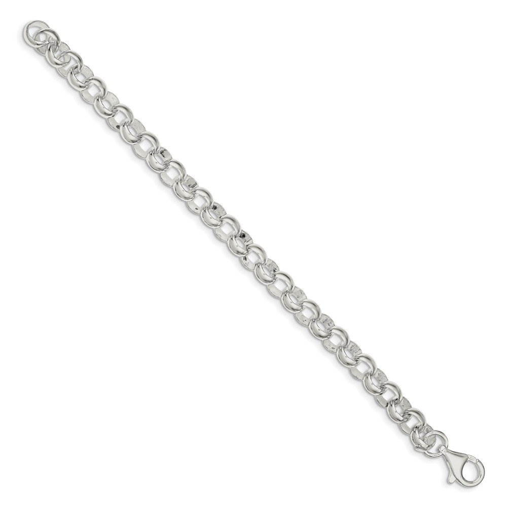 925 Sterling Silver 8mm Belcher Light Charm Bracelet with Secure Lobster Clasp - 7.5 Inch Adjustable Women's Jewelry for Everyday Wear & Gift Giving