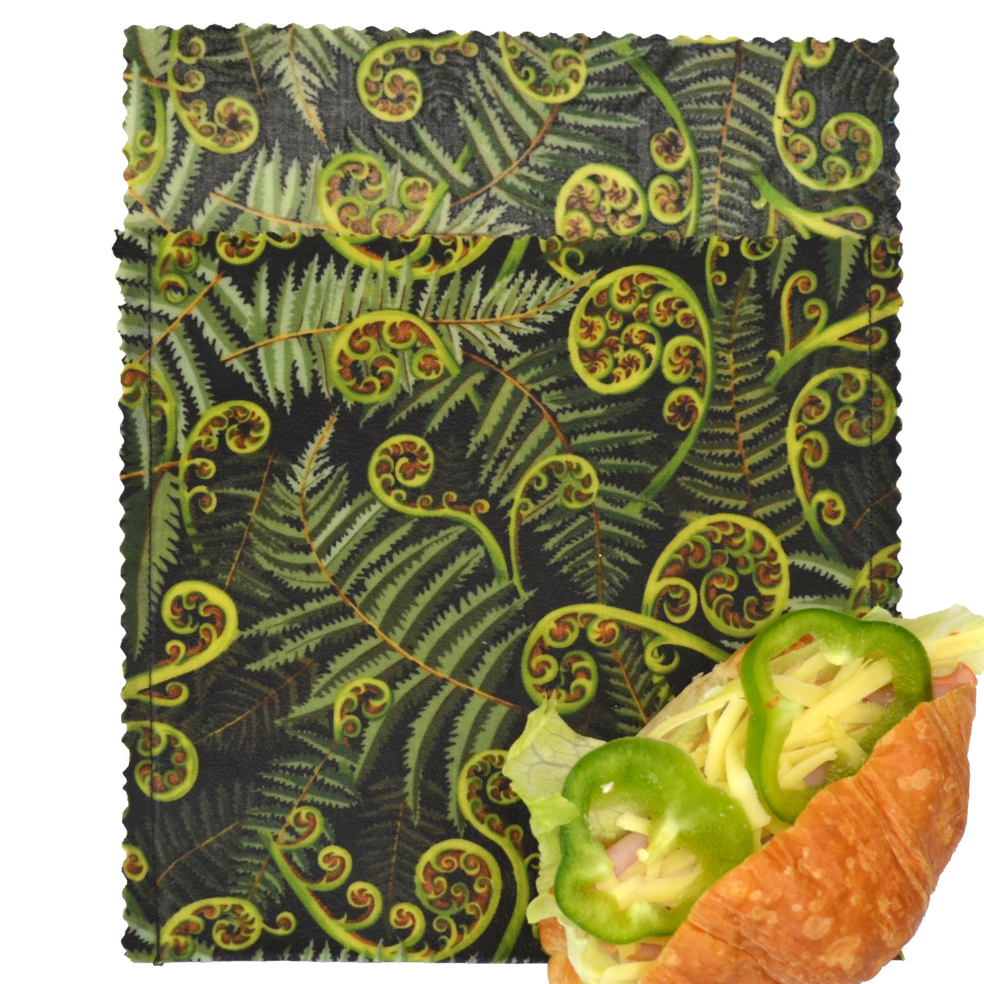 Eco-Friendly Koru Fronds Beeswax Wrap Core Collection - Sustainable Food Storage for Freshness | Perfect for Picnics, Lunch Boxes & Leftovers