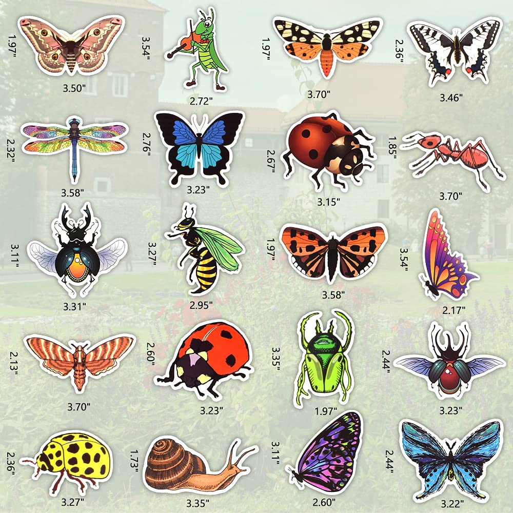 50 PCS Waterproof Vinyl Bug Stickers for Kids - Fun Scrapbooking & Water Bottle Decals - Creative Gifts for Children - Perfect for DIY Crafts, School Projects & Party Favors