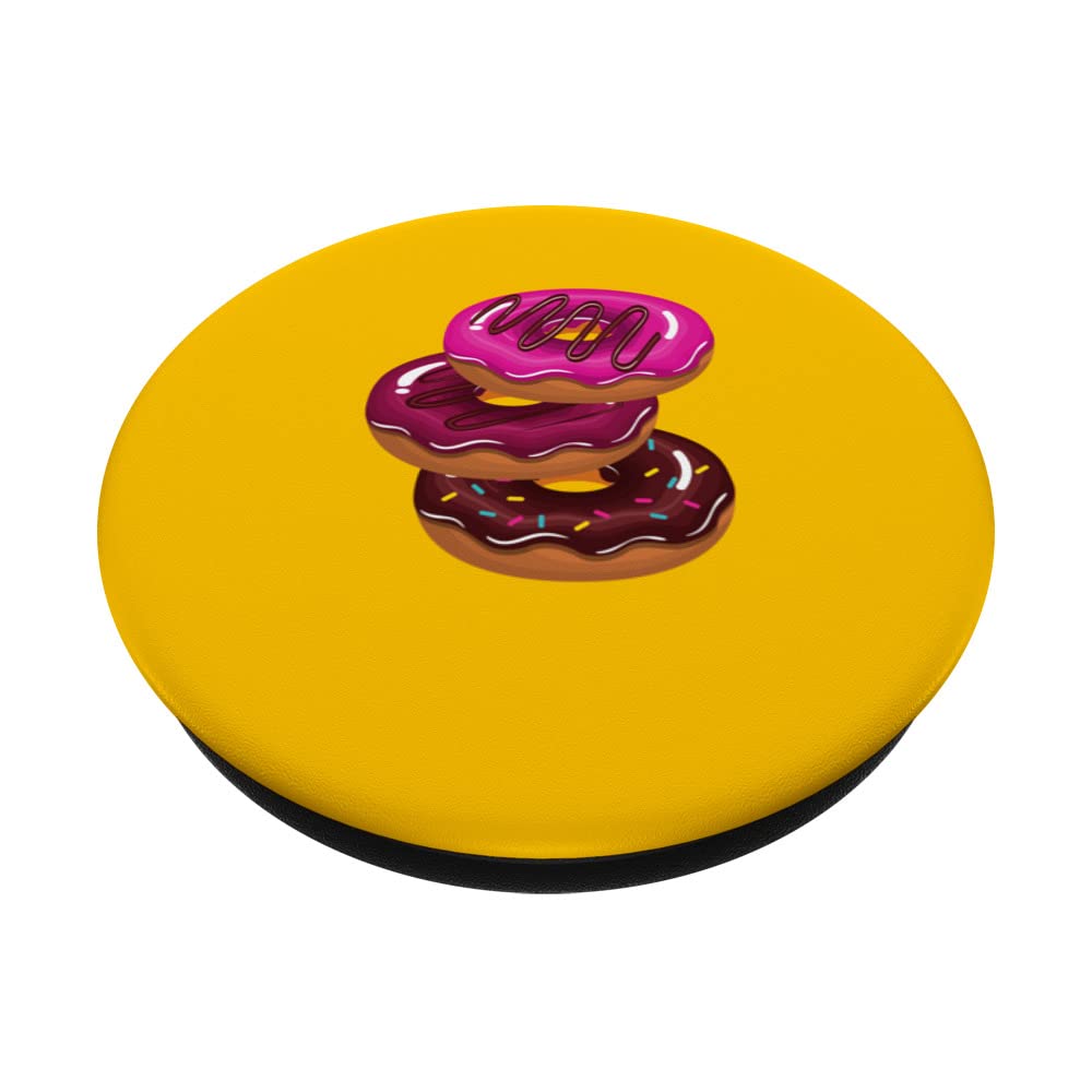 Stackable Donut PopSockets - Swappable PopGrip with 3 Adorable Donut Designs | Perfect for Phones, Tablets & Laptops - Cute Accessory for Donut Lovers, Office & School Use