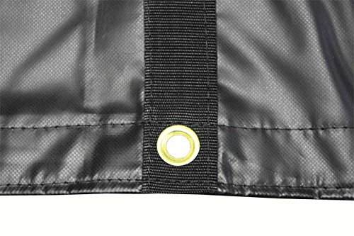 Mytee Heavy Duty 18' x 27' Black Vinyl Lumber Tarp - 18oz Waterproof Flatbed Truck Tarp with 5' Drop - Protects Cargo from Wind, Rain, Snow & Sun - Ideal for Trailers, Construction, Landscaping & Outdoor Storage