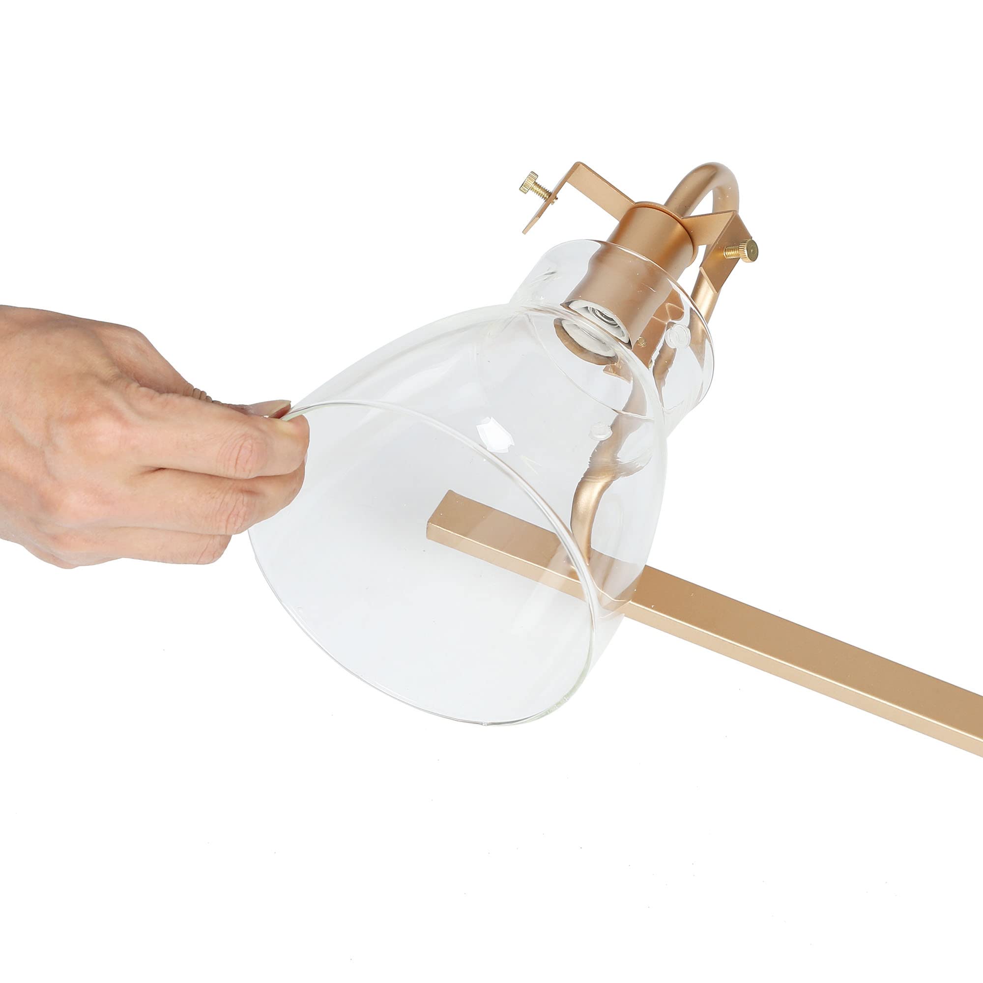 KSANA Gold Vanity Lights - 4 Light Bathroom Mirror Lighting with Clear Glass Shades for Modern Bathrooms