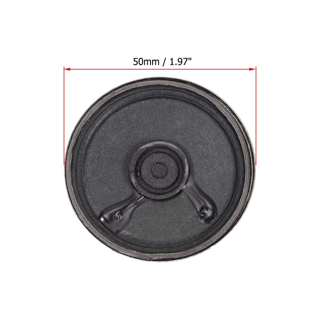 uxcell 0.5W 8 Ohm Micro Internal Speaker - 50mm Dia Magnet Loudspeaker (2 Pack) for DIY Electronics, Arduino Projects, and Small Audio Devices