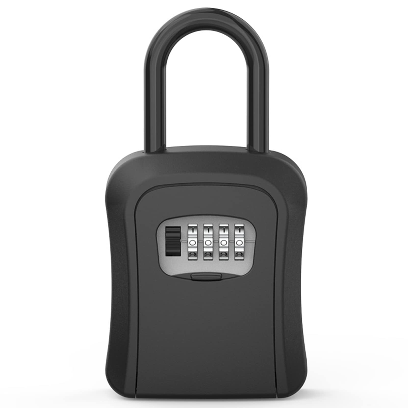 SHANGMAOYO Digital Key Lock Box - 4-Digit Combination Wall Mounted Key Safe with Weatherproof Cover for Outdoor Use | Secure Key Storage for Home, Office, School & Factory | Black Key Safe Box for Front Door, Garage & Rental Property Access